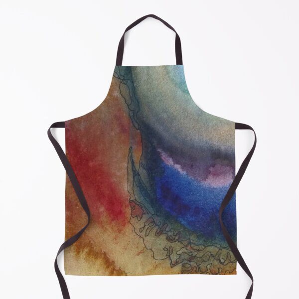 Item preview, Yellowstone Hydrothermal Pool #1 closeup watercolor and ink painting designed and sold by ChillonLeachArt.