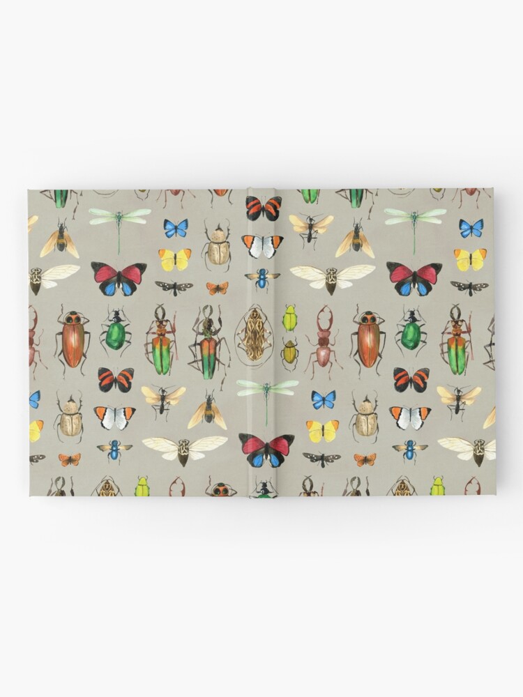 Alternate view of The Usual Suspects - Insects on grey - watercolour bugs pattern by Cecca Designs Hardcover Journal