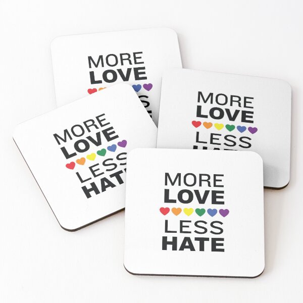 Item preview, 'More Love Less Hate' (White) designed and sold by The Button Gal.