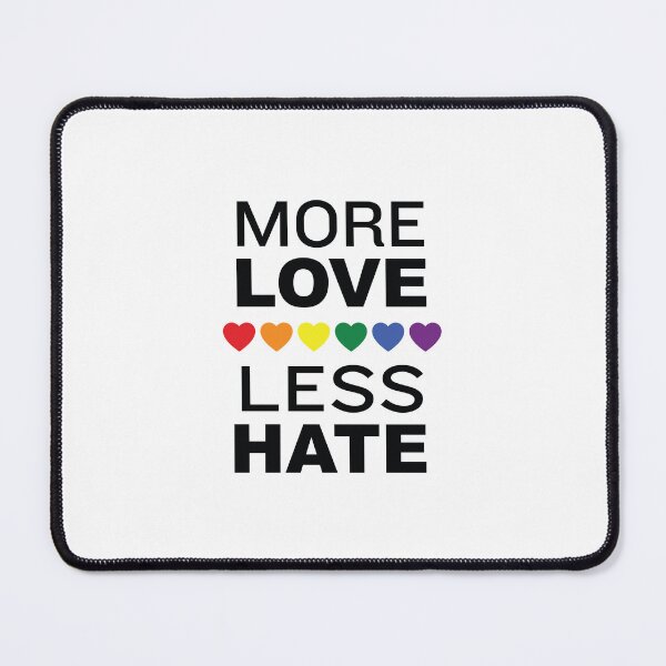 Item preview, 'More Love Less Hate' (White) designed and sold by The Button Gal.