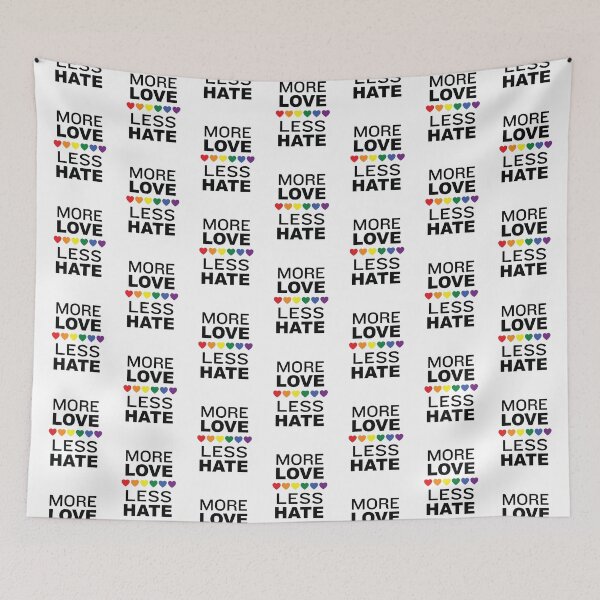 Item preview, 'More Love Less Hate' (White) designed and sold by The Button Gal.