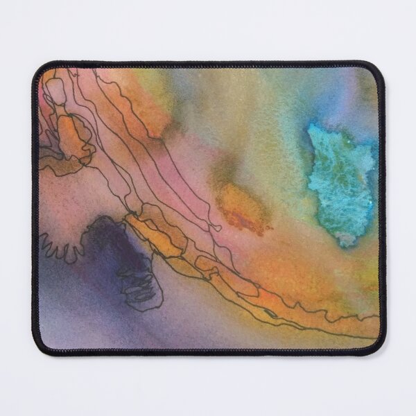Item preview, Yellowstone Hydrothermal Pool #2 closeup watercolor and ink painting designed and sold by ChillonLeachArt.