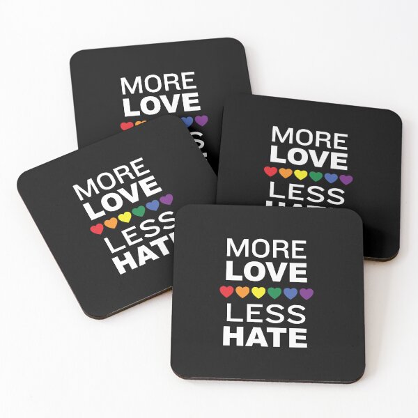 Item preview, 'More Love Less Hate' (Black) designed and sold by The Button Gal.