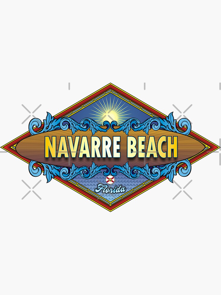 "Navarre Beach Florida surfboard emblem" Sticker for Sale by SoulSafe