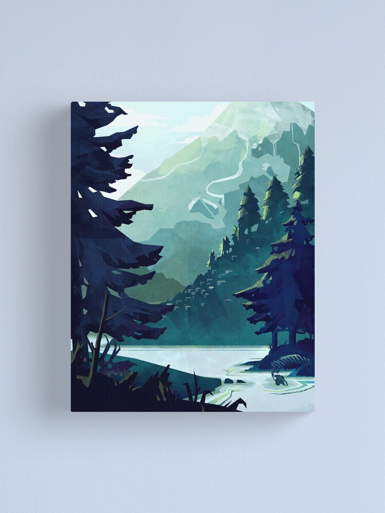 Thumbnail 1 of 3, Canvas Print, Canadian Mountain designed and sold by MicaelaDawn.