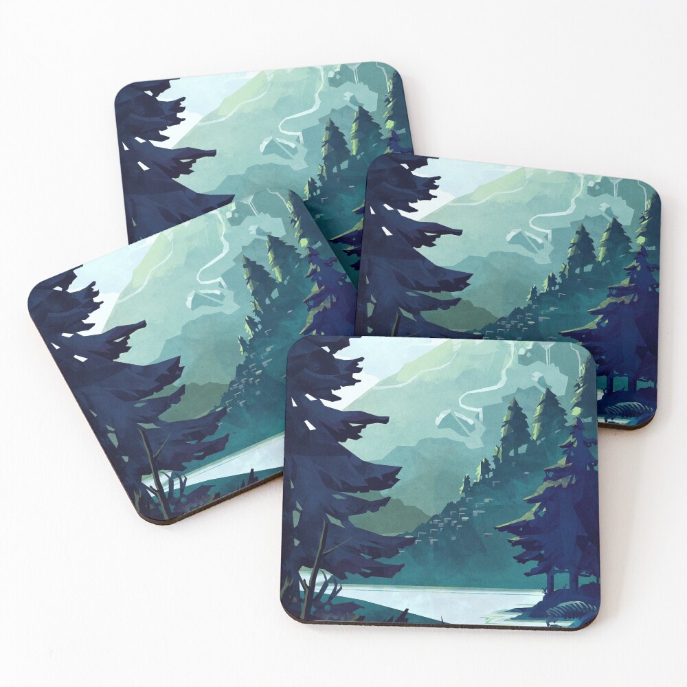 "Canadian Mountain" Coasters (Set of 4) for Sale by MicaelaDawn Redbubble