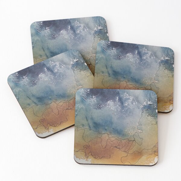 Item preview, Yellowstone Hydrothermal Pool #3 closeup watercolor and ink painting designed and sold by ChillonLeachArt.