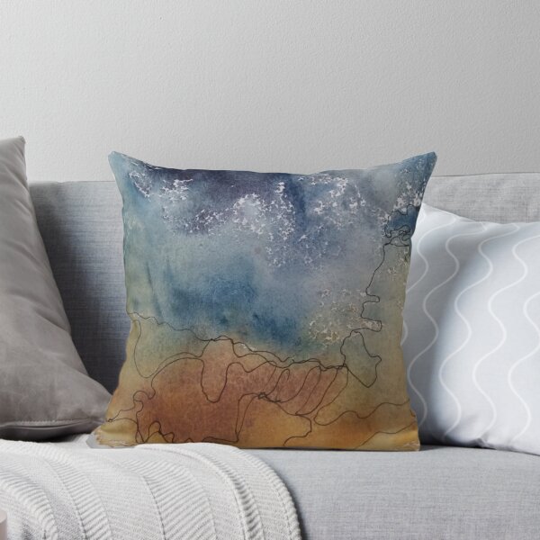 Item preview, Yellowstone Hydrothermal Pool #3 closeup watercolor and ink painting designed and sold by ChillonLeachArt.