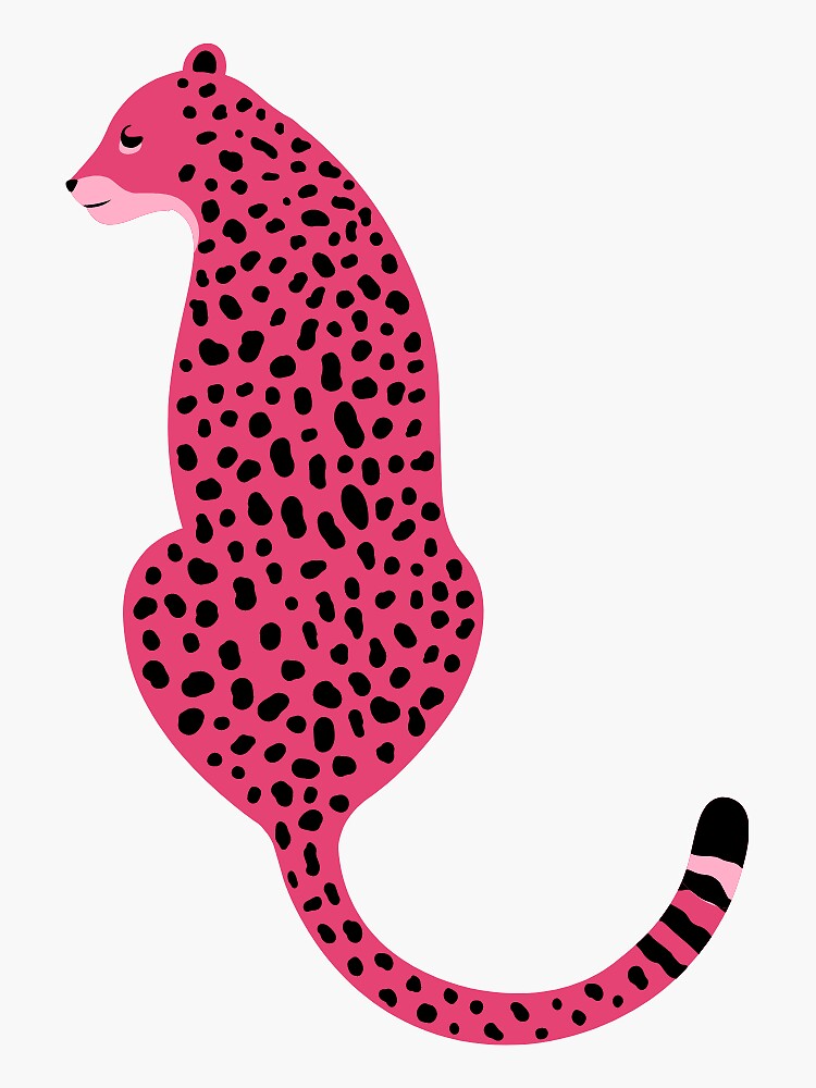 Hot Pink Preppy Cheetah Sticker Sticker for Sale by BayleeJaeXOXO