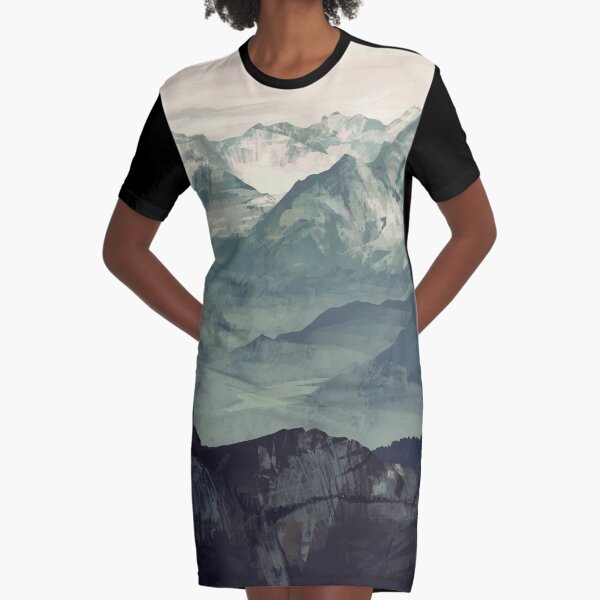 Mountain Fog Graphic T-Shirt Dress