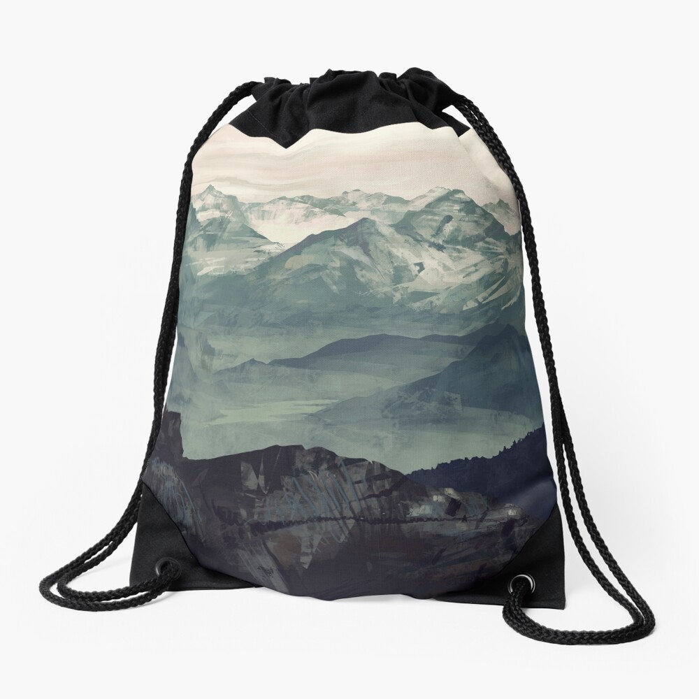 Mountain Fog Drawstring Bag