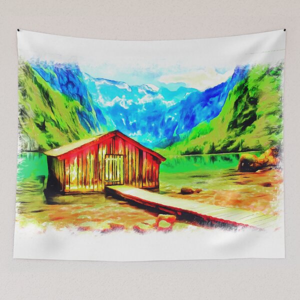 Item preview, Königssee Boathouse (Painting) designed and sold by cmphotographs.