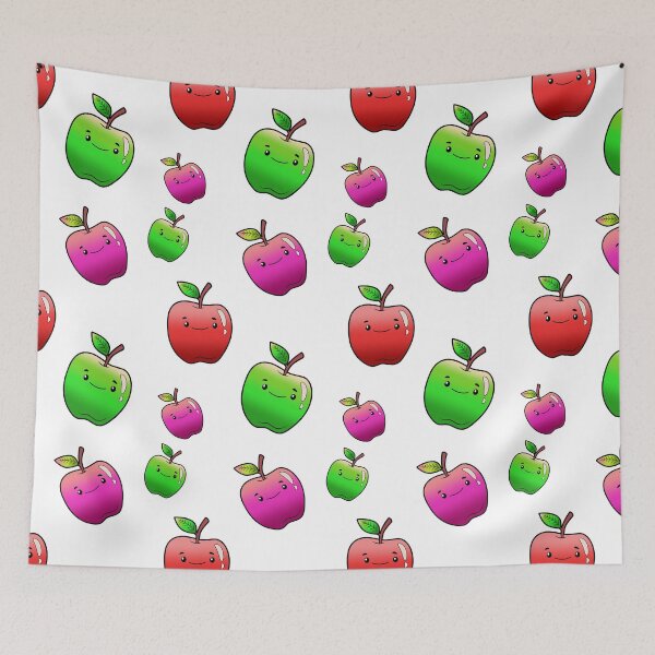 Item preview, Colorful Kawaii Apple Pattern designed and sold by Designs By YL.