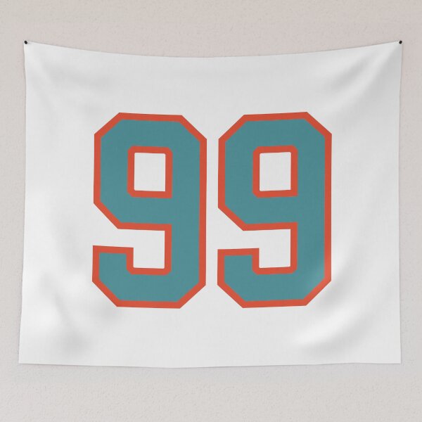 Item preview, 99 number, aqua orange lucky sports ninety nine designed and sold by ArtIsParty.