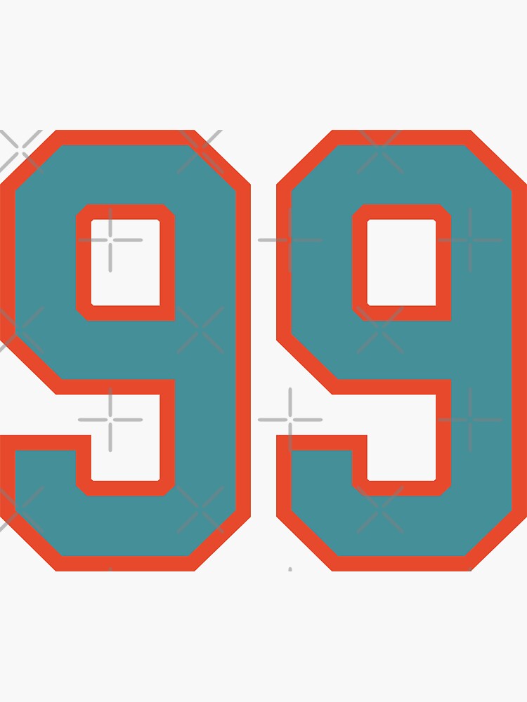 Number 99 Sports Tampa Ninety-Nine Jersey Sticker for Sale by HelloFromAja