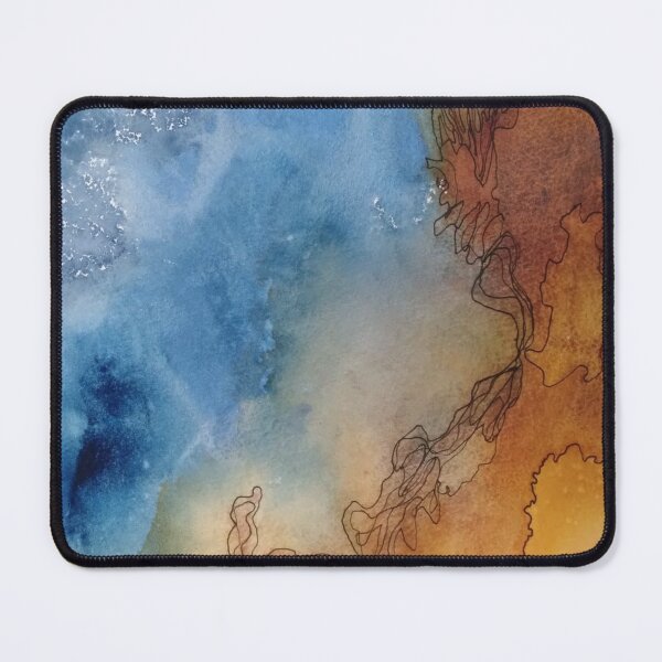 Item preview, Yellowstone Hydrothermal Pool #4 closeup watercolor and ink painting designed and sold by ChillonLeachArt.