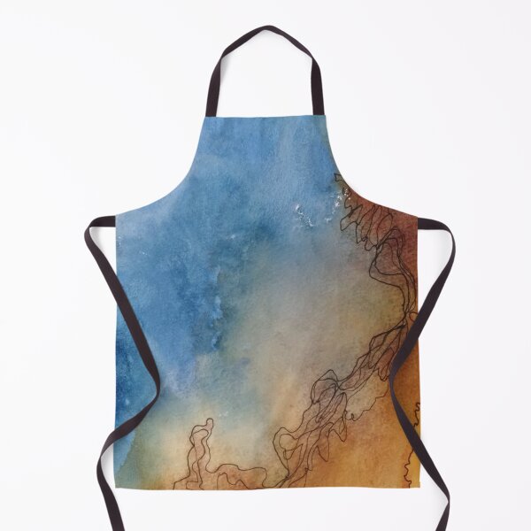 Item preview, Yellowstone Hydrothermal Pool #4 closeup watercolor and ink painting designed and sold by ChillonLeachArt.