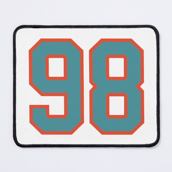 Item preview, 98 number, aqua orange lucky sports ninety eight designed and sold by ArtIsParty.