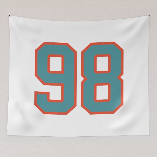 Item preview, 98 number, aqua orange lucky sports ninety eight designed and sold by ArtIsParty.