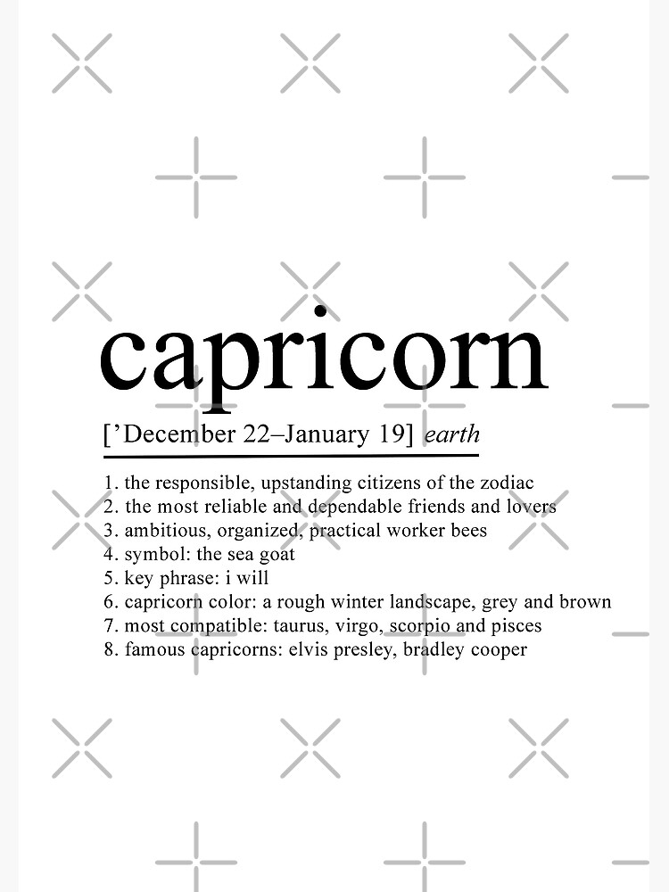 "Capricorn Definition Zodiac Sign gifts, Capricorn Star Sign" Poster