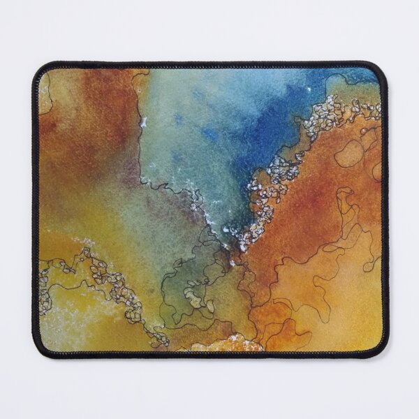 Item preview, Yellowstone Hydrothermal Pool #6 closeup watercolor and ink painting designed and sold by ChillonLeachArt.