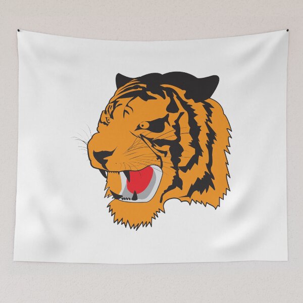 Item preview, Colourful open mouth tiger designed and sold by KoopTroop ⭐⭐⭐⭐⭐.