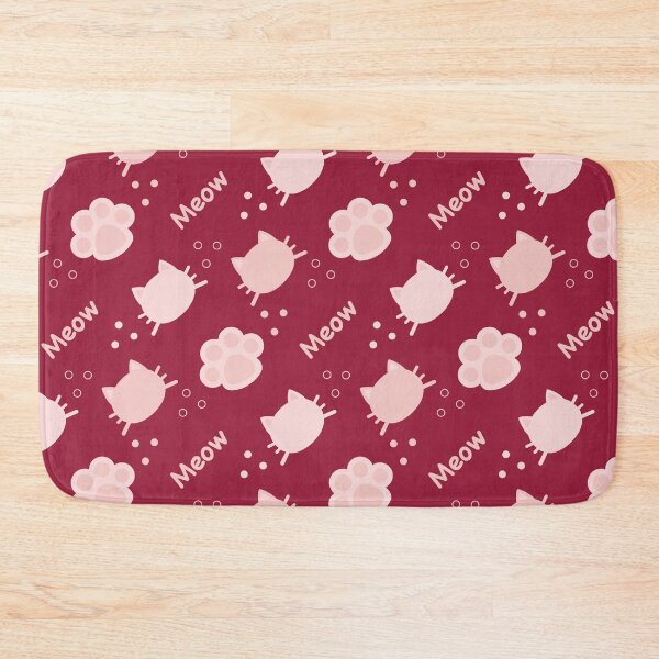 Item preview, Baby Pink Cat Meow in Red BG Animal Wall Paper Pattern designed and sold by Moyanana.