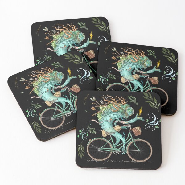 Item preview, Bicycling Tree Spirit - druid drawings designed and sold by CabbageNClouds.
