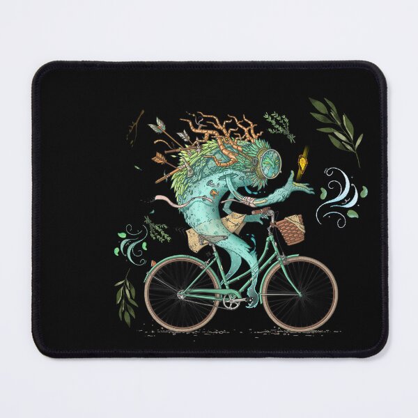 Item preview, Bicycling Tree Spirit - druid drawings designed and sold by CabbageNClouds.