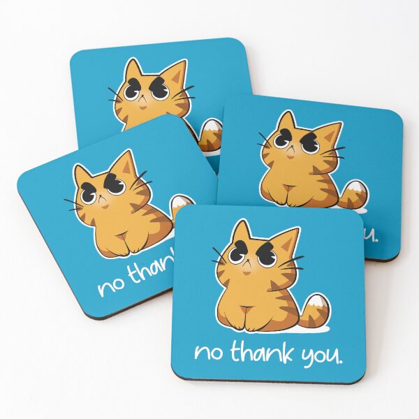 Item preview, No thank you - Angry Cute Cat designed and sold by Snouleaf.
