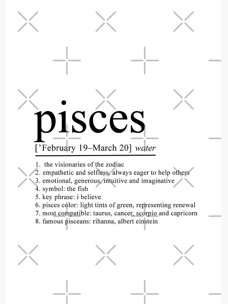 Pisces Definition Zodiac Sign gifts Astrology gifts Pisces Horoscope Pisces Star Sign Photographic Print