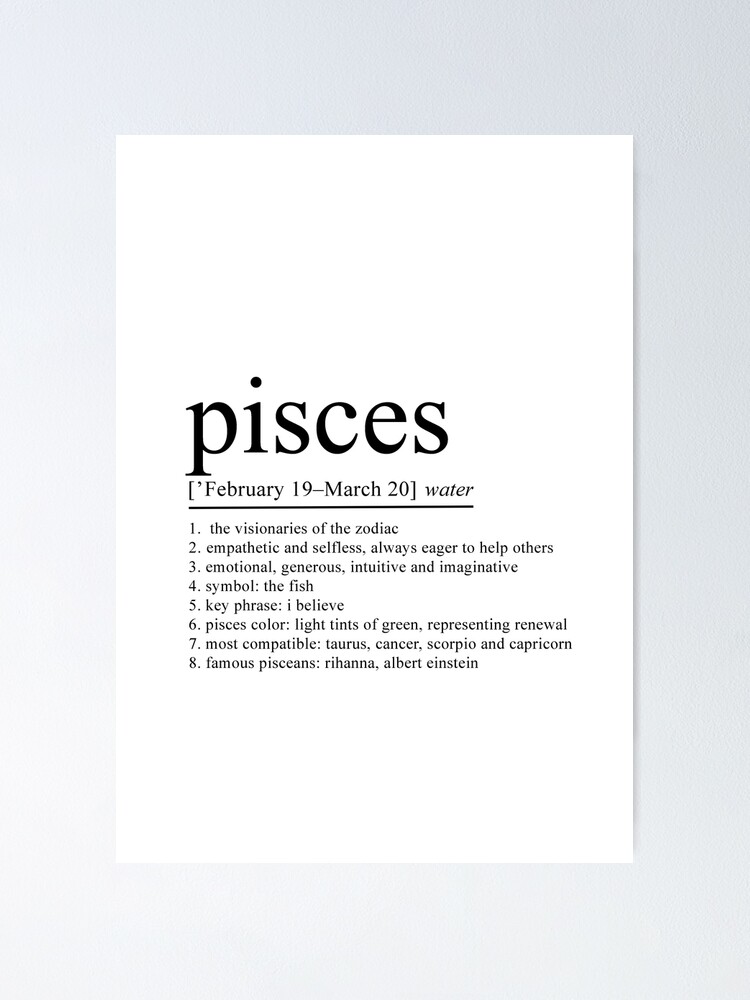 Pisces Definition Zodiac Sign gifts Astrology gifts Pisces