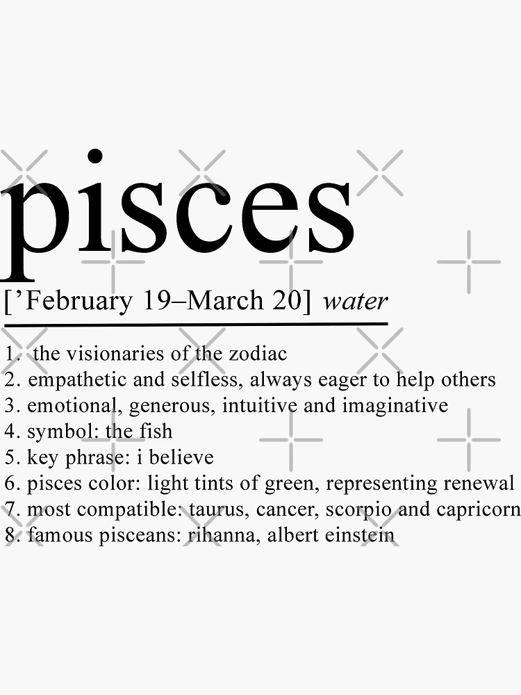 Pisces Definition Zodiac Sign gifts Astrology gifts Pisces