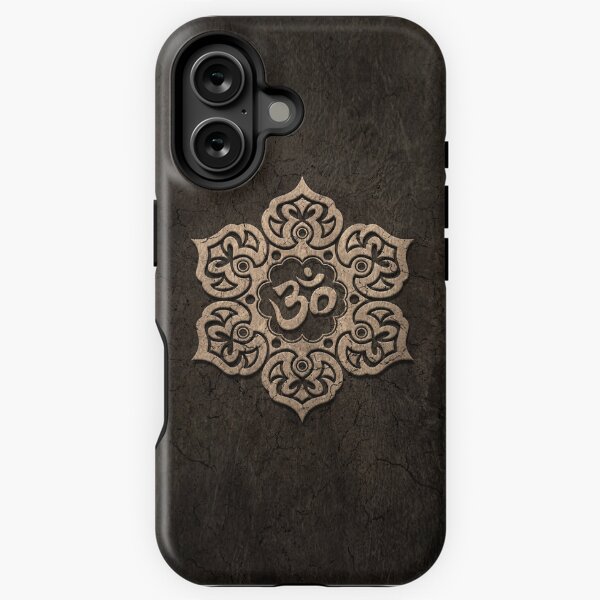 Item preview, Aged Stone Lotus Flower Yoga Om designed and sold by JeffBartels.