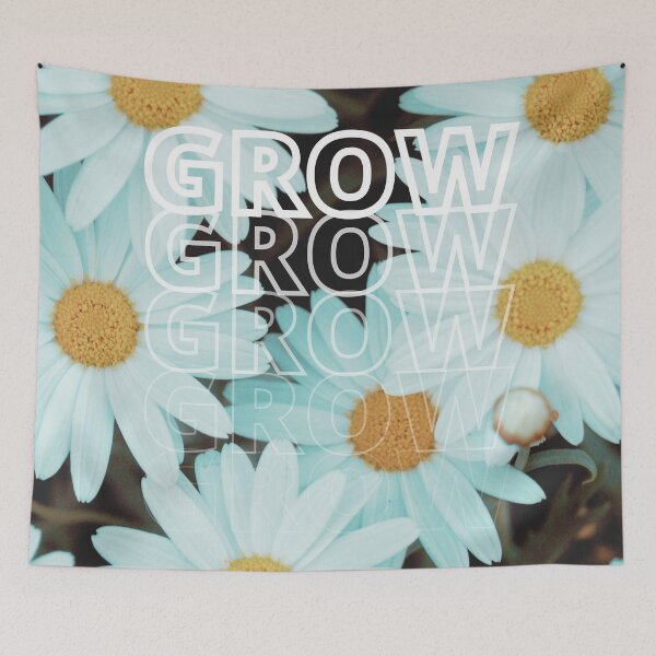 Item preview, GROW (above) - Blue Tinted White Flowers - Daisies designed and sold by AliceSLee.