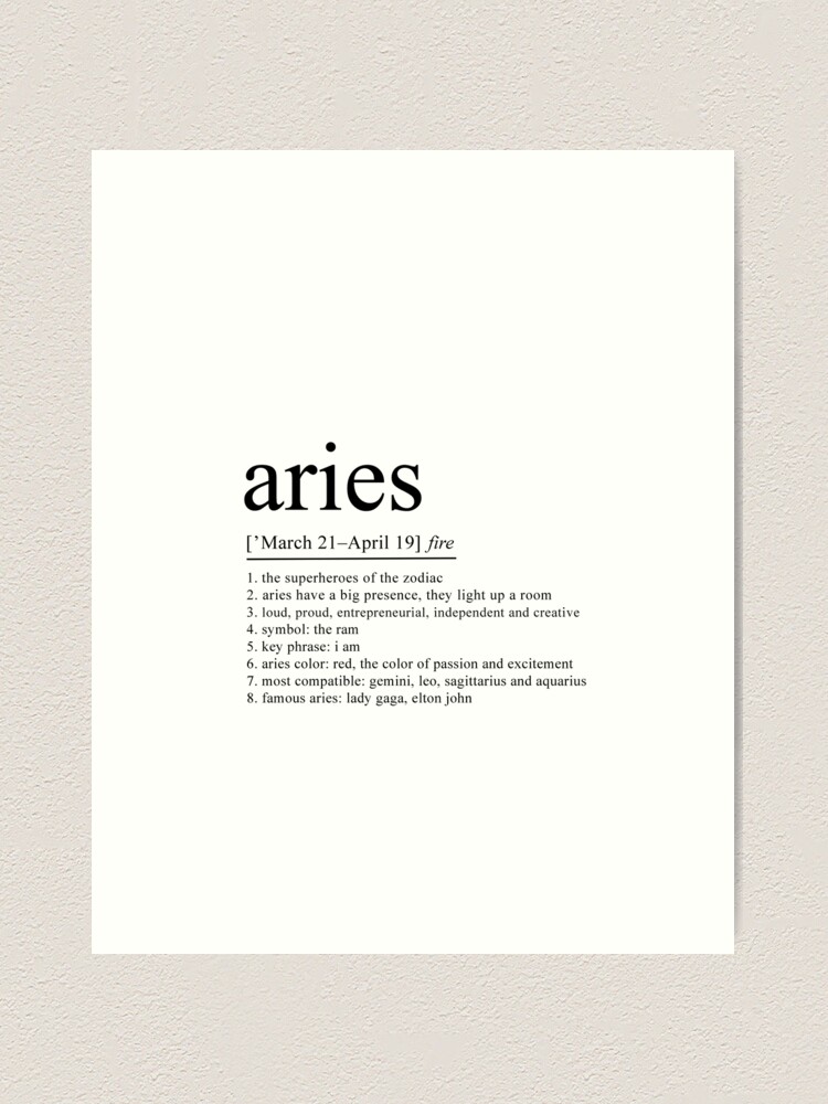 Aries Definition Zodiac Sign gifts Aries Horoscope Aries Star