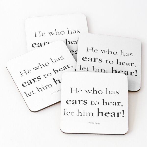 Item preview, He who has ears to hear let him hear Bible verse Lucas 14:35 designed and sold by AmeliasArtistry.