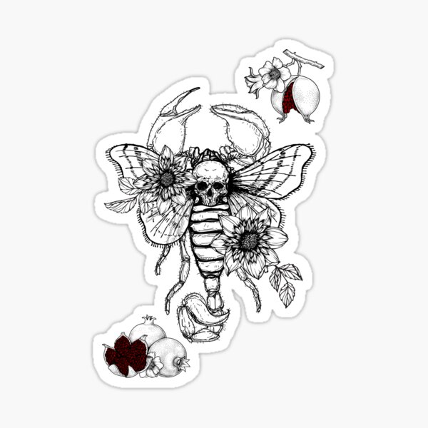 Scorpion Moth 3 Sticker