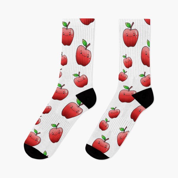 Artikelvorschau, Rotes Kawaii-Apfel-Muster entworfen und verkauft von Designs By YL.