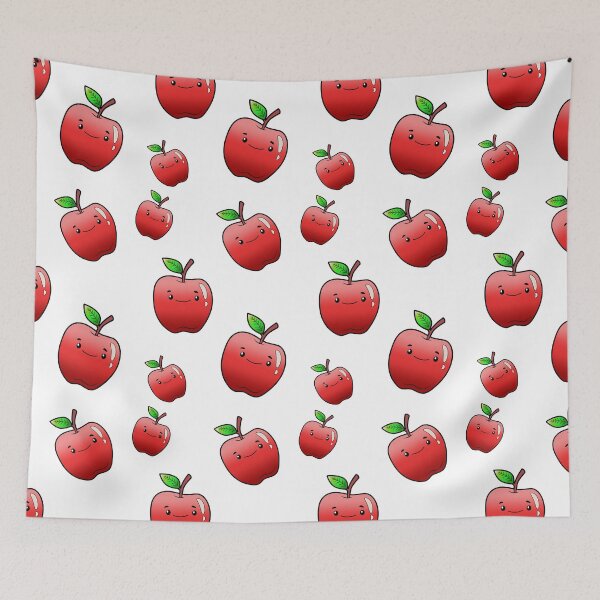Item preview, Red Kawaii Apple Pattern designed and sold by Designs By YL.