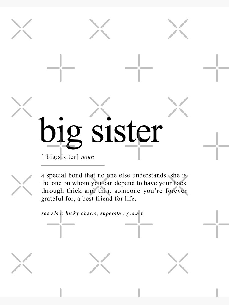 Big Sister Definition Print, big sister gifts, gift for big sister 