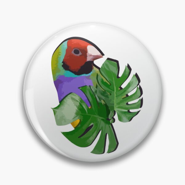 Artikelvorschau, Gouldian Finch Bird Monstera (Schweizer Käse) Pflanzenblätter entworfen und verkauft von AvianWorld.