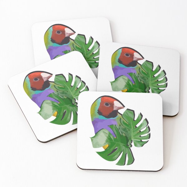 Item preview, Gouldian Finch Bird Monstera (Swiss Cheese) Plant Leaves designed and sold by AvianWorld.