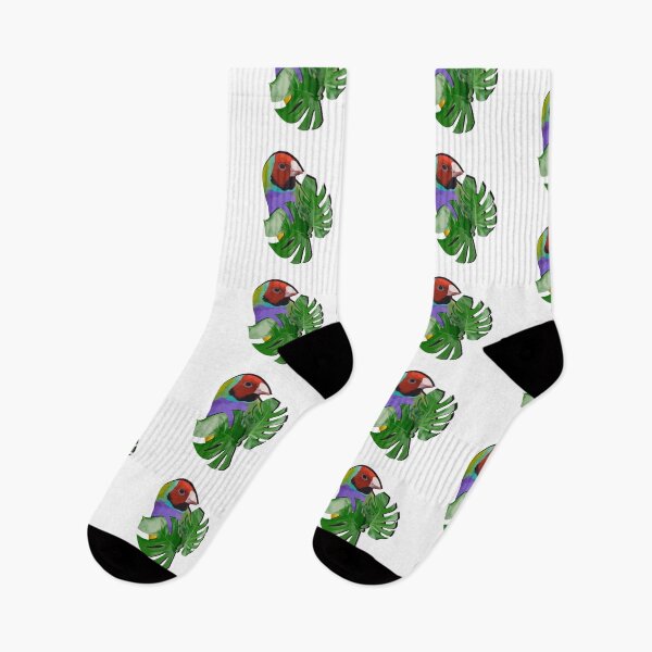Item preview, Gouldian Finch Bird Monstera (Swiss Cheese) Plant Leaves designed and sold by AvianWorld.