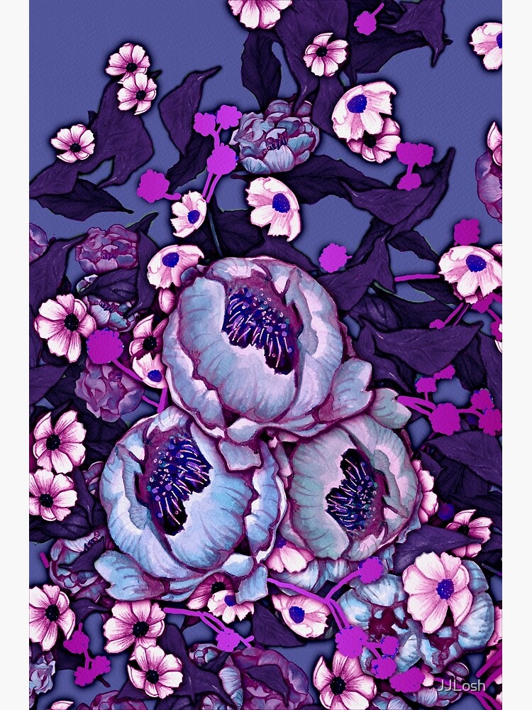 Very Peri Pantone Peony Flower Poster For Sale By Jjlosh Redbubble