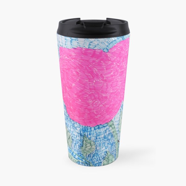 Pen and Ink Vibrant Rose Travel Mug