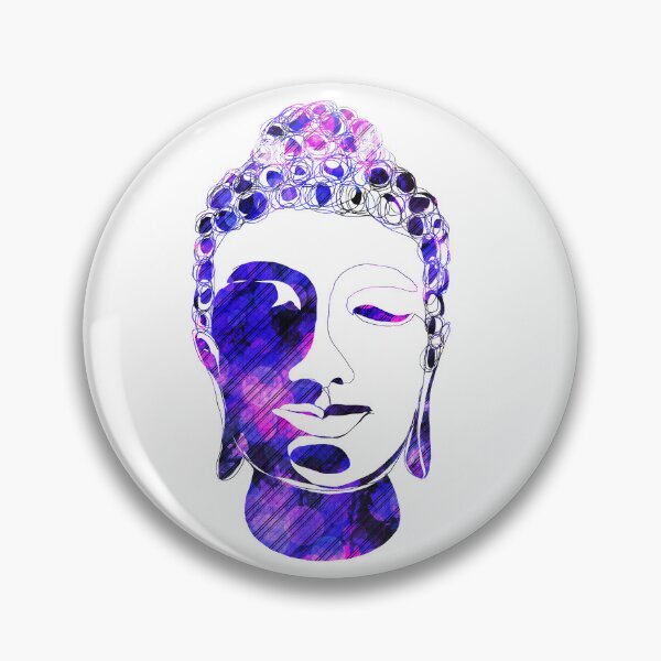 Item preview, Hand drawn Buddha Silhouette Cool Purple Black Diagonals  designed and sold by AMSonArt.