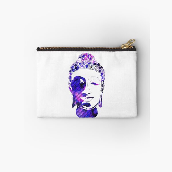 Item preview, Hand drawn Buddha Silhouette Cool Purple Black Diagonals  designed and sold by AMSonArt.