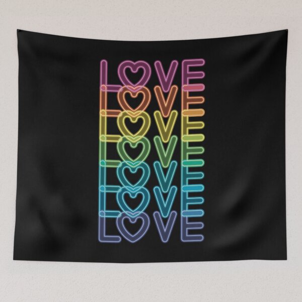 Item preview, Love Love Love Love Love Love!!! Rainbow Text Happy Retro Neon Vibes Pride  designed and sold by MunsyArt.