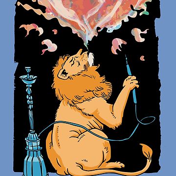 Vorschaubild zum Design Lustiger Löwe, der eine Shisha raucht | Shisha-Liebhaber von BeautyofColor